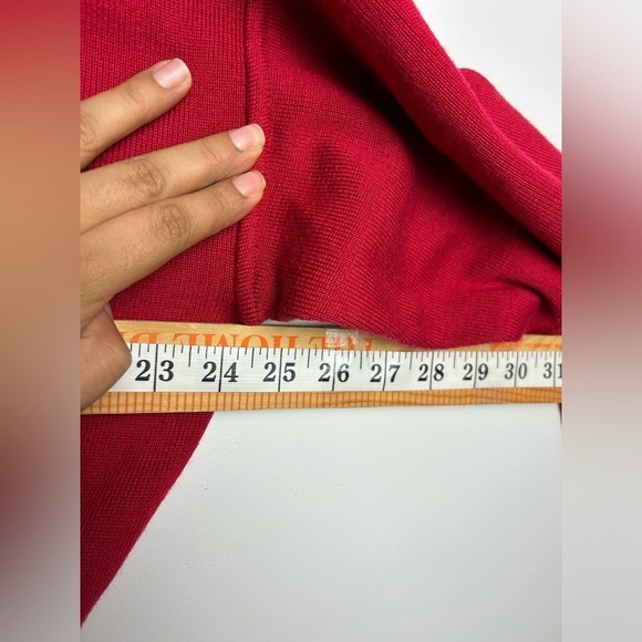 OBERMEYER Vtg Wool Red Crop Long Sleeve Turtleneck Pullover Sweater size M - Picture 9 of 11